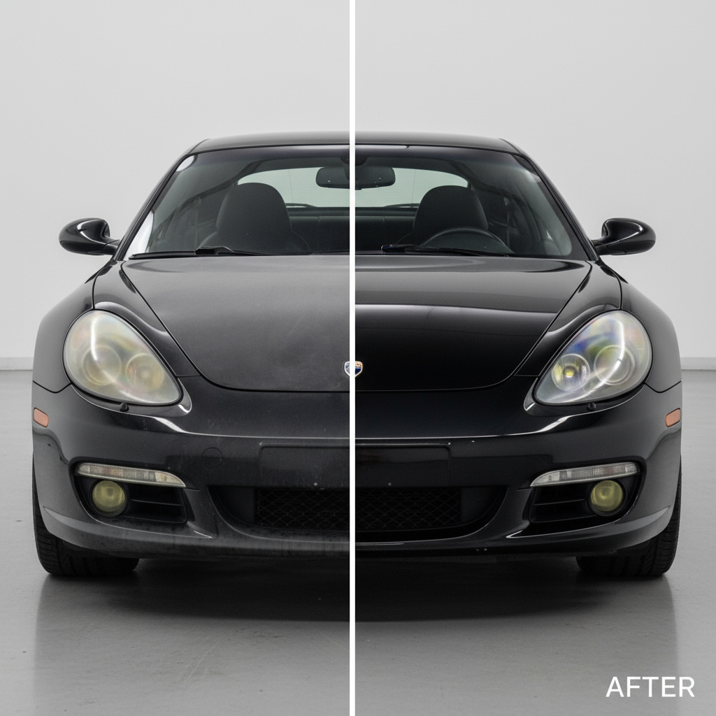 Vorher/Nachher Lackkorrektur – polierter Glanz vs. oxidierte Oberfläche